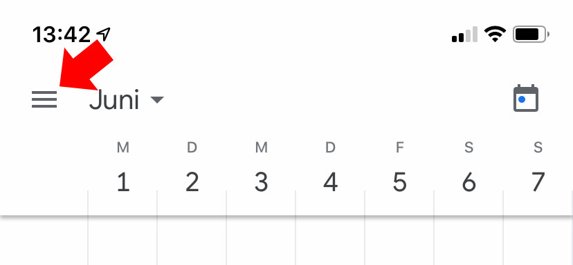 Google-Kalender: Einstellungen am Handy öffnen