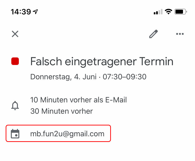 Google-Kalender: Falscher Kalender Erkennen Handy