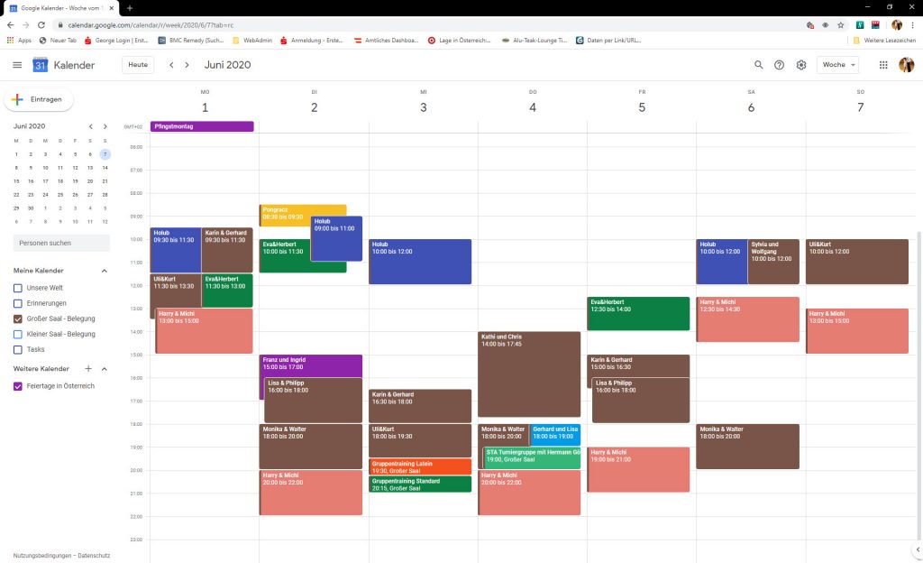Google-Kalender: Ansicht nur Großer-Saal